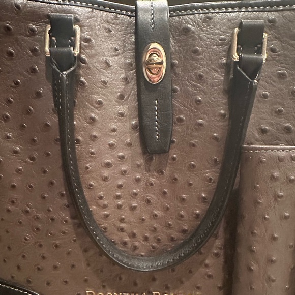 Dooney and Burke Ostrich Shoulder Bag & Matching Wallet - Picture 2 of 11